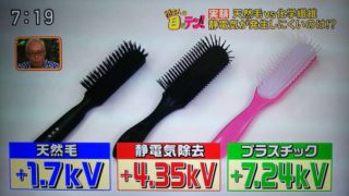 創業100年「かなや刷子」大人気ブラシ「天然毛ヘアブラシ」紹介 ! 天然毛ブラシ･化学繊維ブラシ 違い 比較検証 !【所さんの目がテン